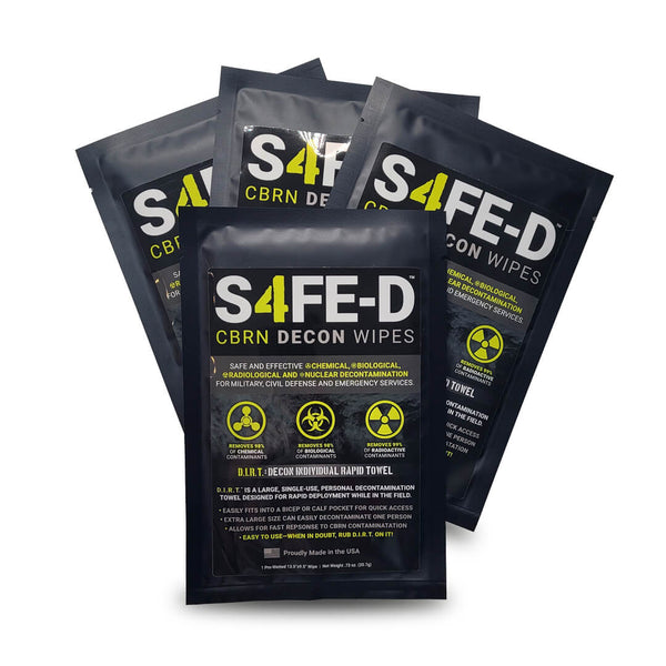 S4FE-D™ CBRN - Extra Large Decon Individual Rapid Towels (4 Pack)